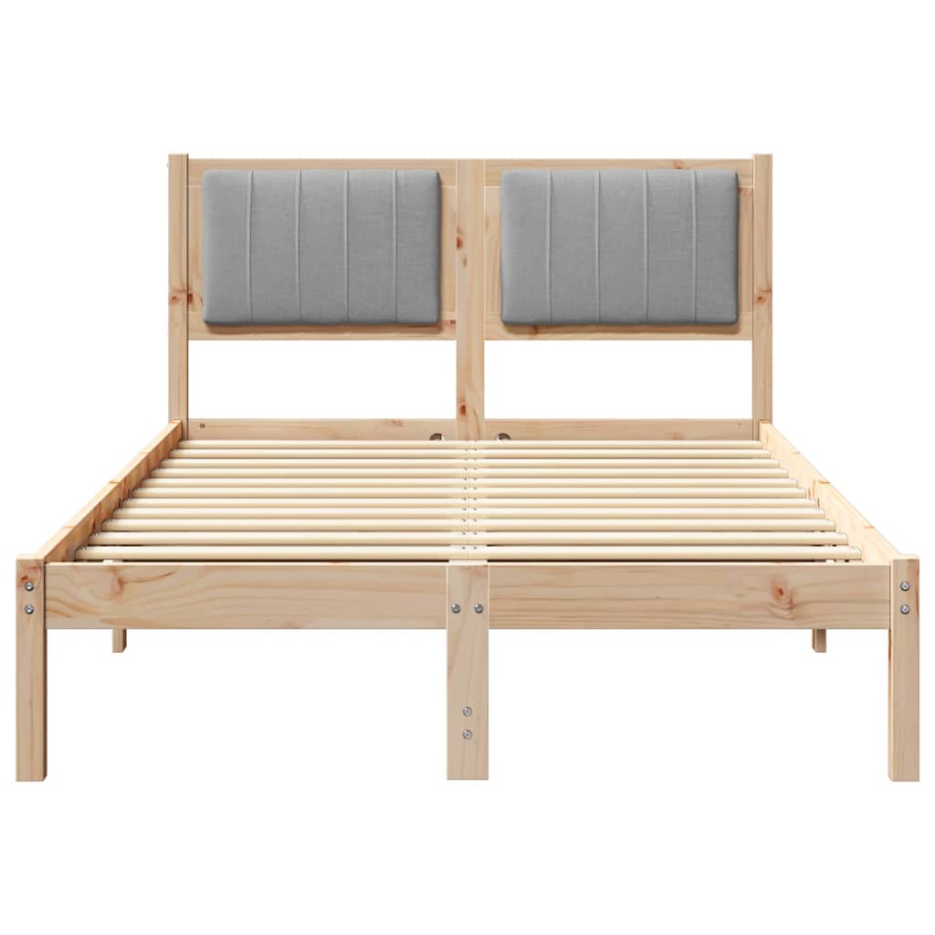 Bed Frame with Upholstered Headboard Light Grey 120 x 200 cm